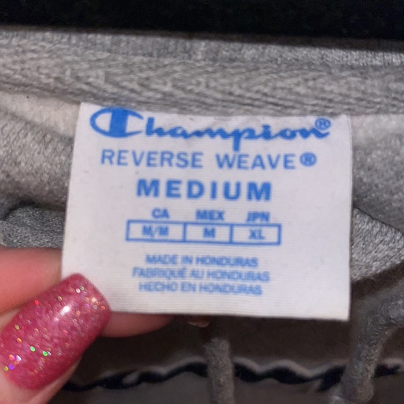 Grey cross-weave champion hoodie - Picture 2 of 4